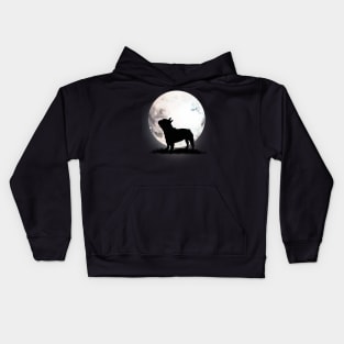 French Bulldog Dog Frenchie Bulldog and moon Kids Hoodie